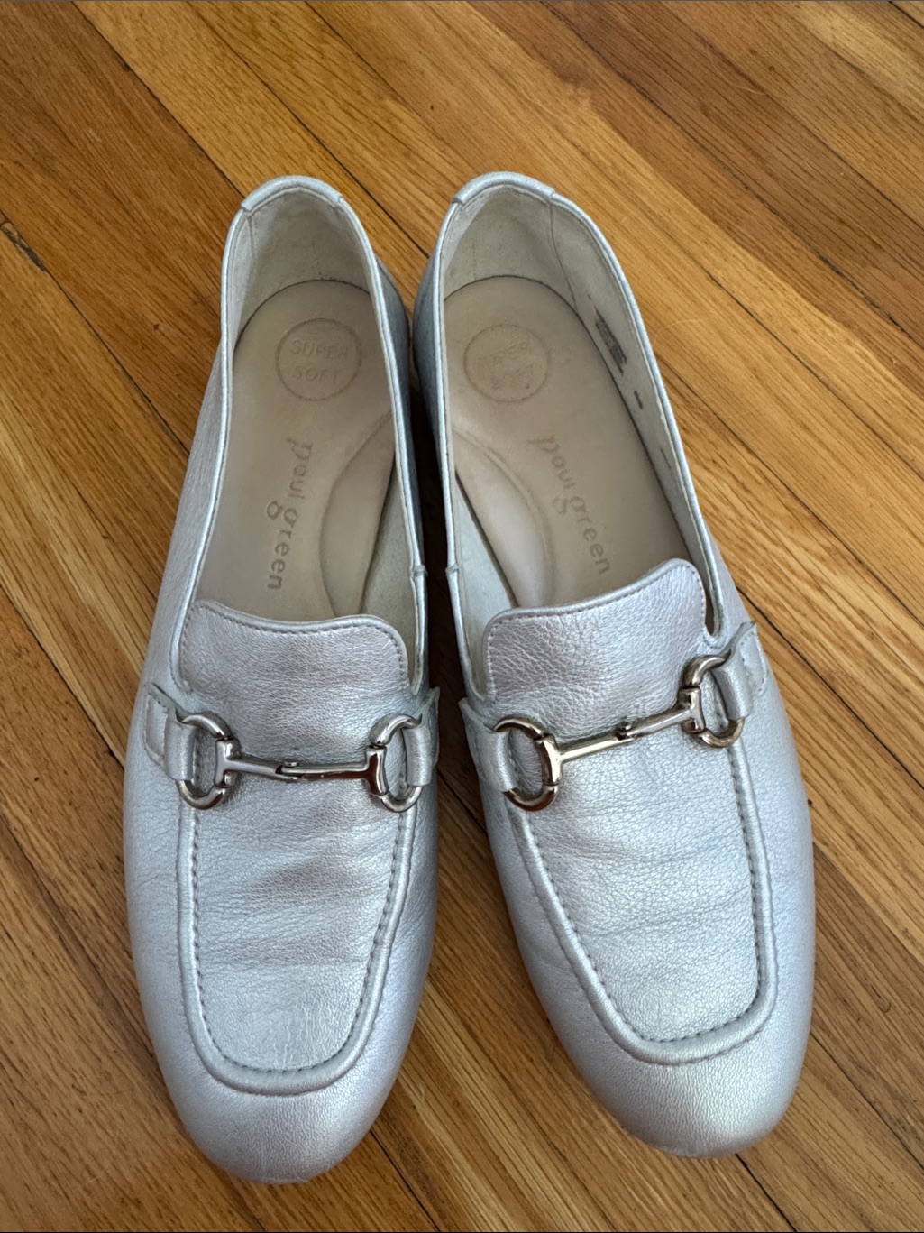 Paul Green Daphne Apron Toe Loafer - Platino Metallic Nappa